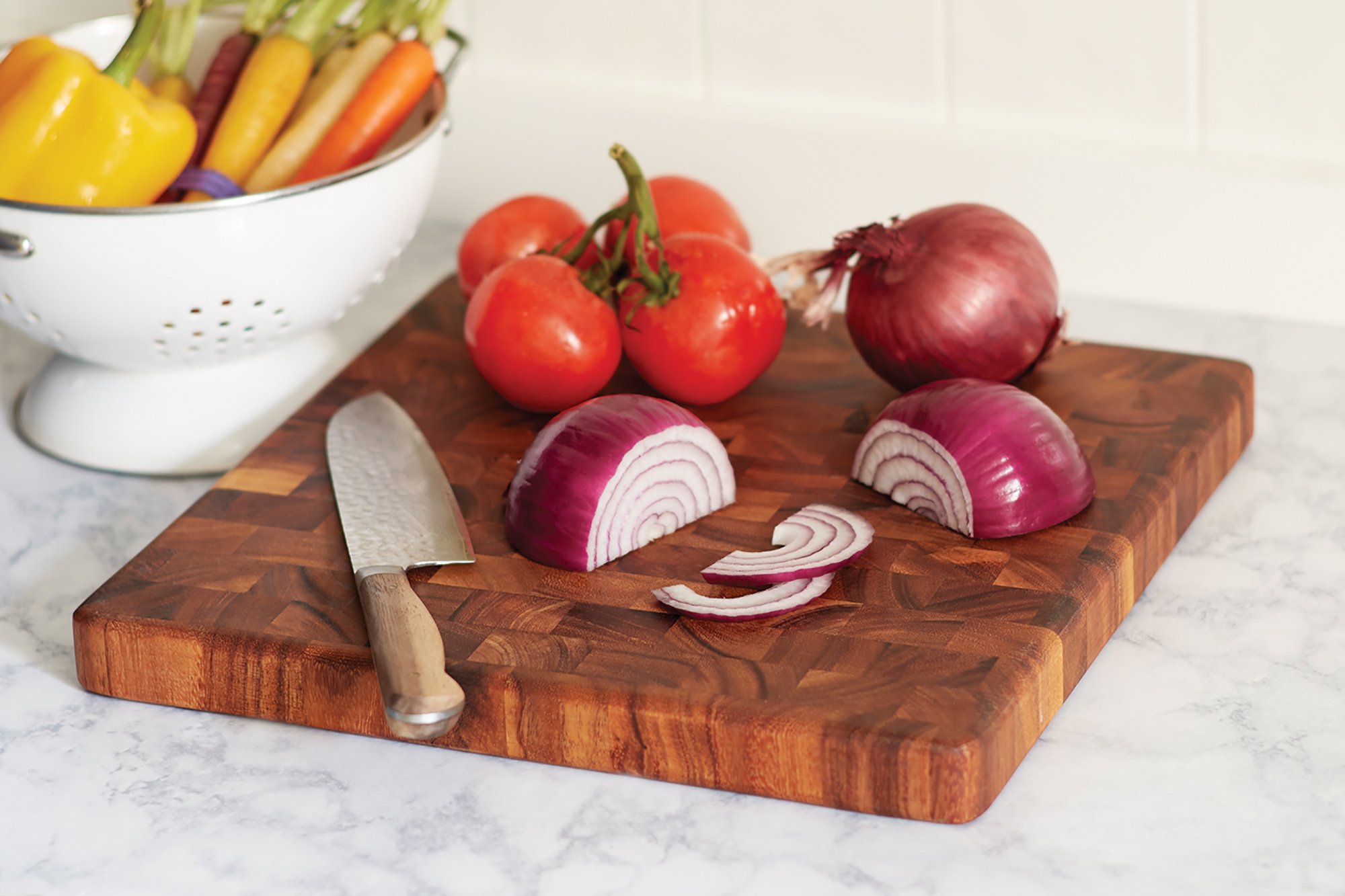 Ironwood Gourmet 28218 Square Charleston End Grain Chef's Board , Acacia Wood 14
