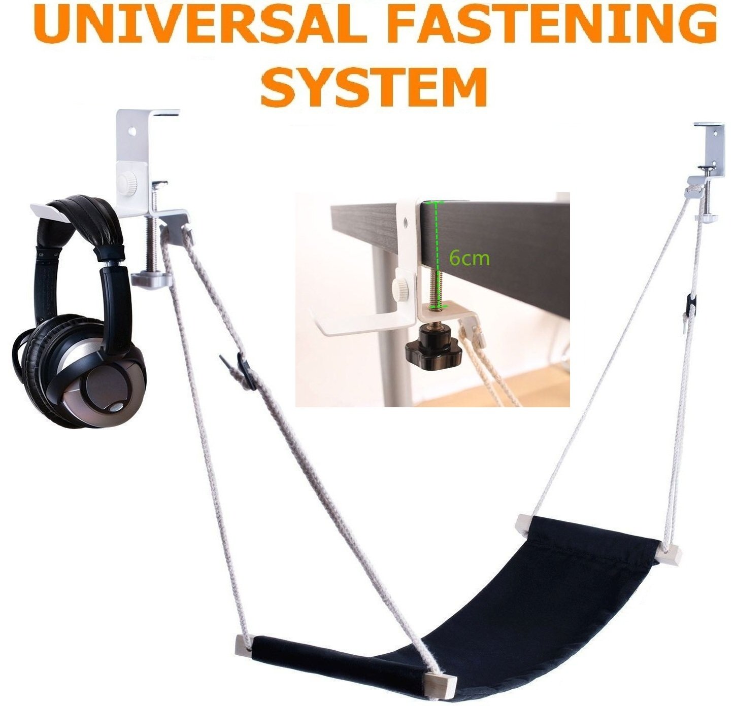 HolaHoly Foot Hammock Under Desk Office with Holder Adjustable