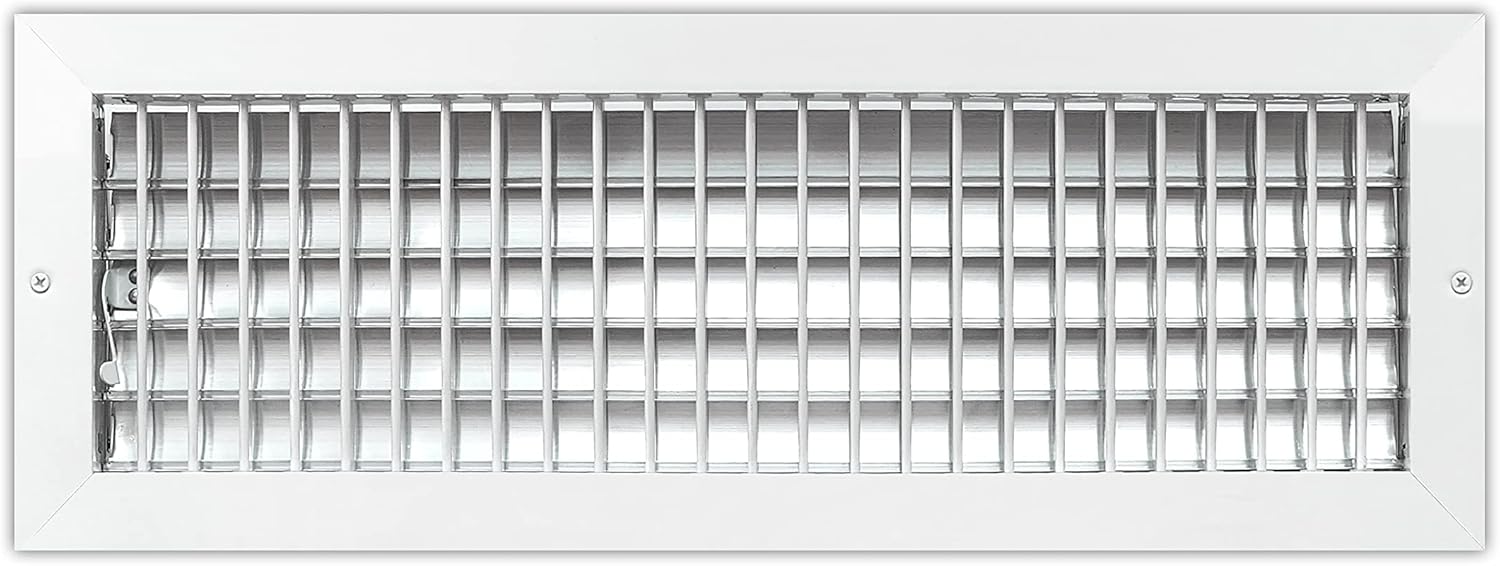 Registers, Grilles & Vents - Air 360 Air Vent Covers Wall AC Grille – Premium 20 x 6 Inch Register Vent Cover – Durable Rustproof Aluminum Wall Vent – Multi-Shutter Damper – Individually Adjustable Front Blades, White