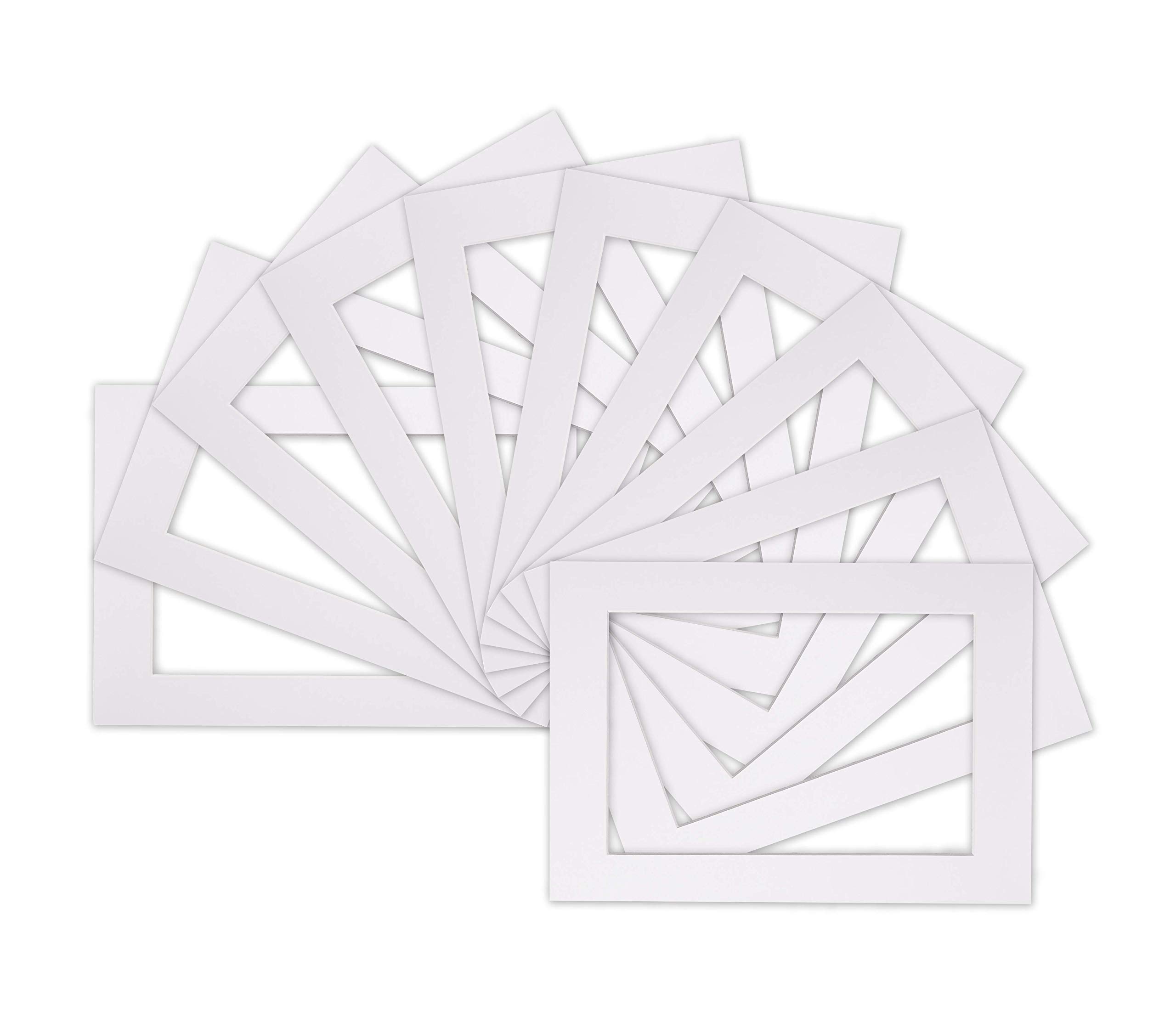 Bespoke Computer Cut Photo/Picture Mounts/Frame Mounts- Pack of 10 -Frame Size A3 Mount Size A4 -Color White - packwhite-A3
