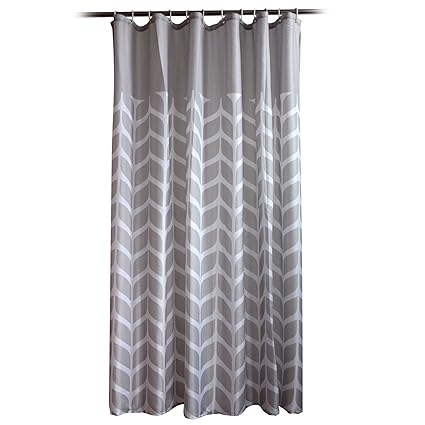 EZ Life Premium Shower Curtain - Lovely Leaf - Grey - Nylon
