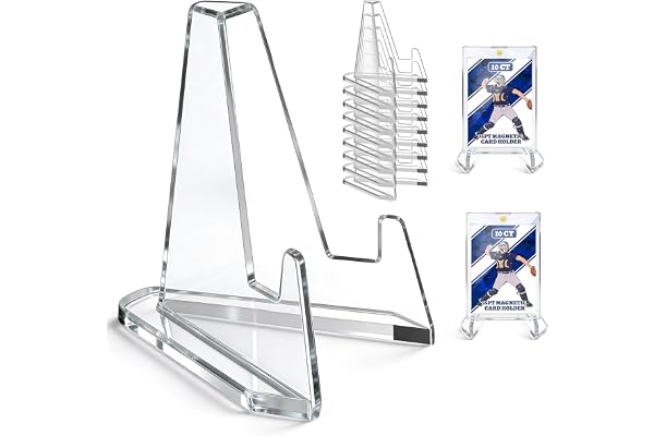 DSCD Card Display Stand 10-Pack: Trading Card Holder Acrylic Mini Easel Stand for Sports Cards Coin Graded Cards Coinand Coll