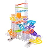 Fat Brain Toys Trestle Tracks Deluxe Marble Run Set, 124-Piece Modular Marble Track, Toys for Kids, Marble Set, Girl and Boy Toys, Fun Toys for Ages 8-13+