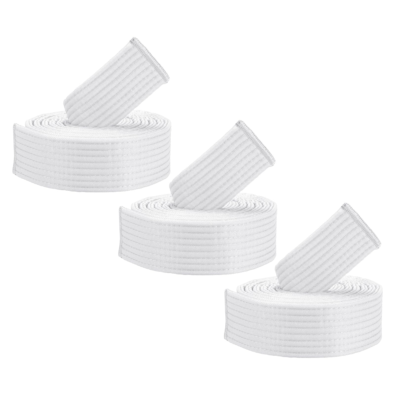 PATIKIL Taekwondo Colored Ranking Belts, 3 Pack 1.6" x6FT Polyester Martial Arts Colored Ranking Belt for Coach Teaching Practice, White