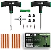 HolaKit Tire Plug Kit, 23Pcs Compact Tire Repair kit with 10pcs Rubber Plugs, 4-Way Valve Steam Tool with 4pcs Valve Cores & 