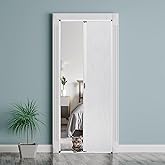 ROOMNEST No-Drilling Interior Accordion Door, Retractable Folding Door with Aluminum Frame and Cellular Fabric, Waterproof and Heat Insulation, for Bedroom, Bathroom, Kitchen, Office(White
