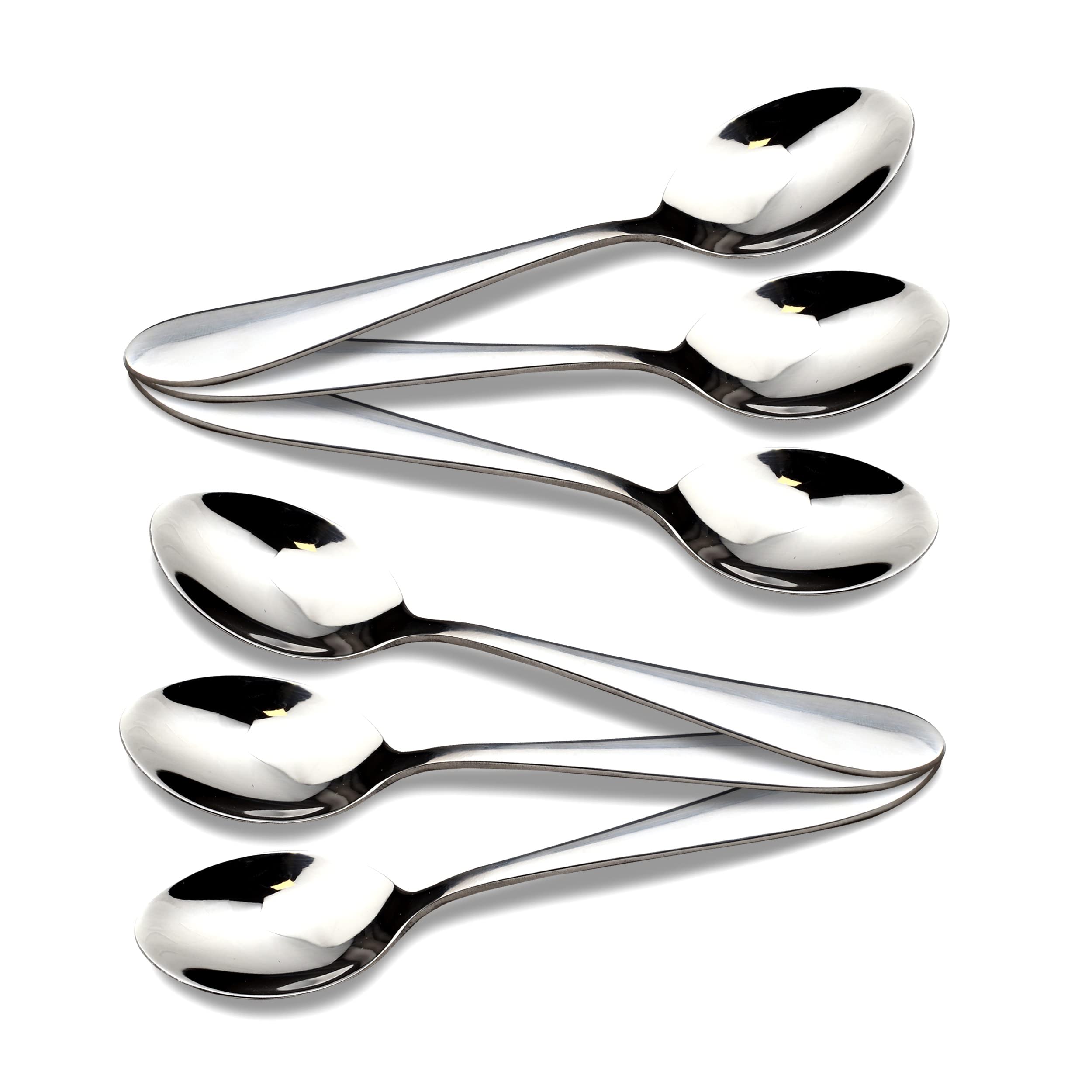 CAMRI Teaspoons Set of 6 -13.2 cm / 5.19 in, Stainless Steel Tea Spoon for Coffee & Dessert, Dishwasher Safe, Small Spoon Set for Home Kitchen & Restaurant (C61 - 6 Pcs)