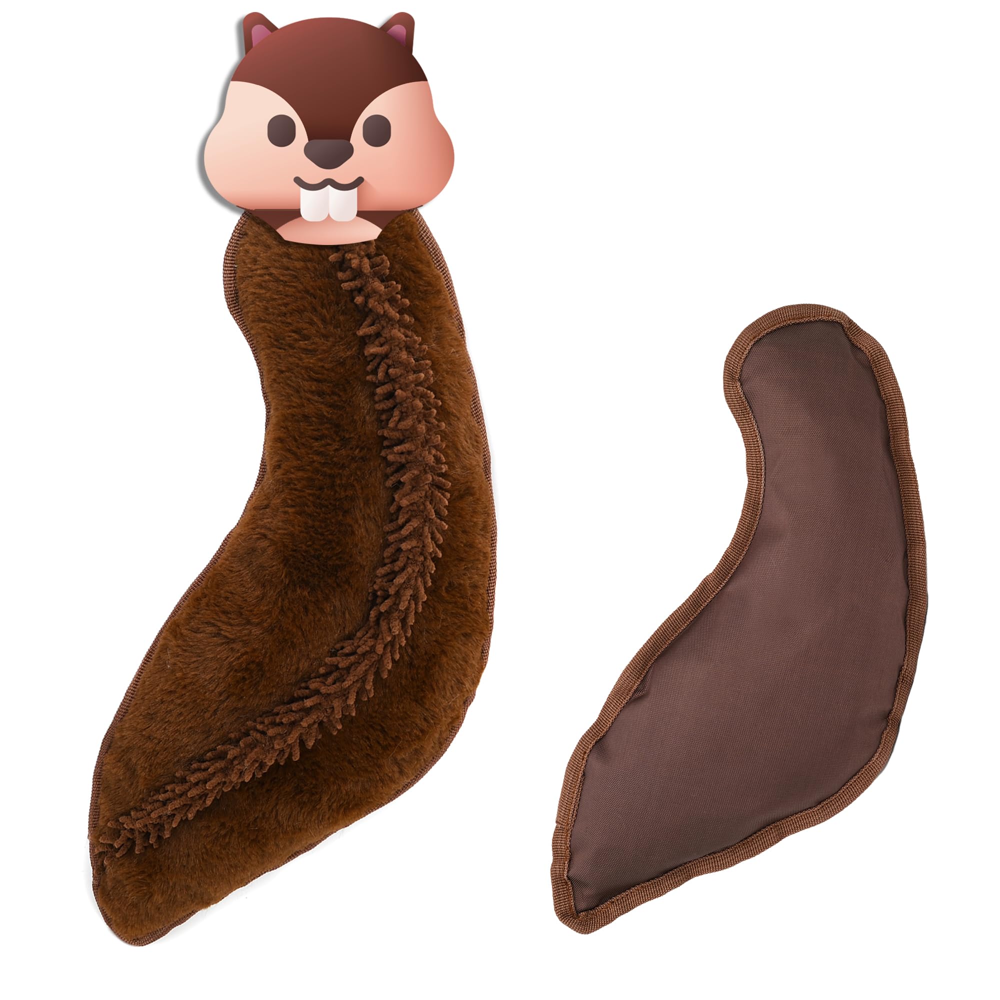 Onmygogo Large Dog Squeaky Toys, Stuffed Plush Tail Toys for Aggressive Chewers Tail Toys for Small, Medium, Large Breed Dogs(squirrel tail)