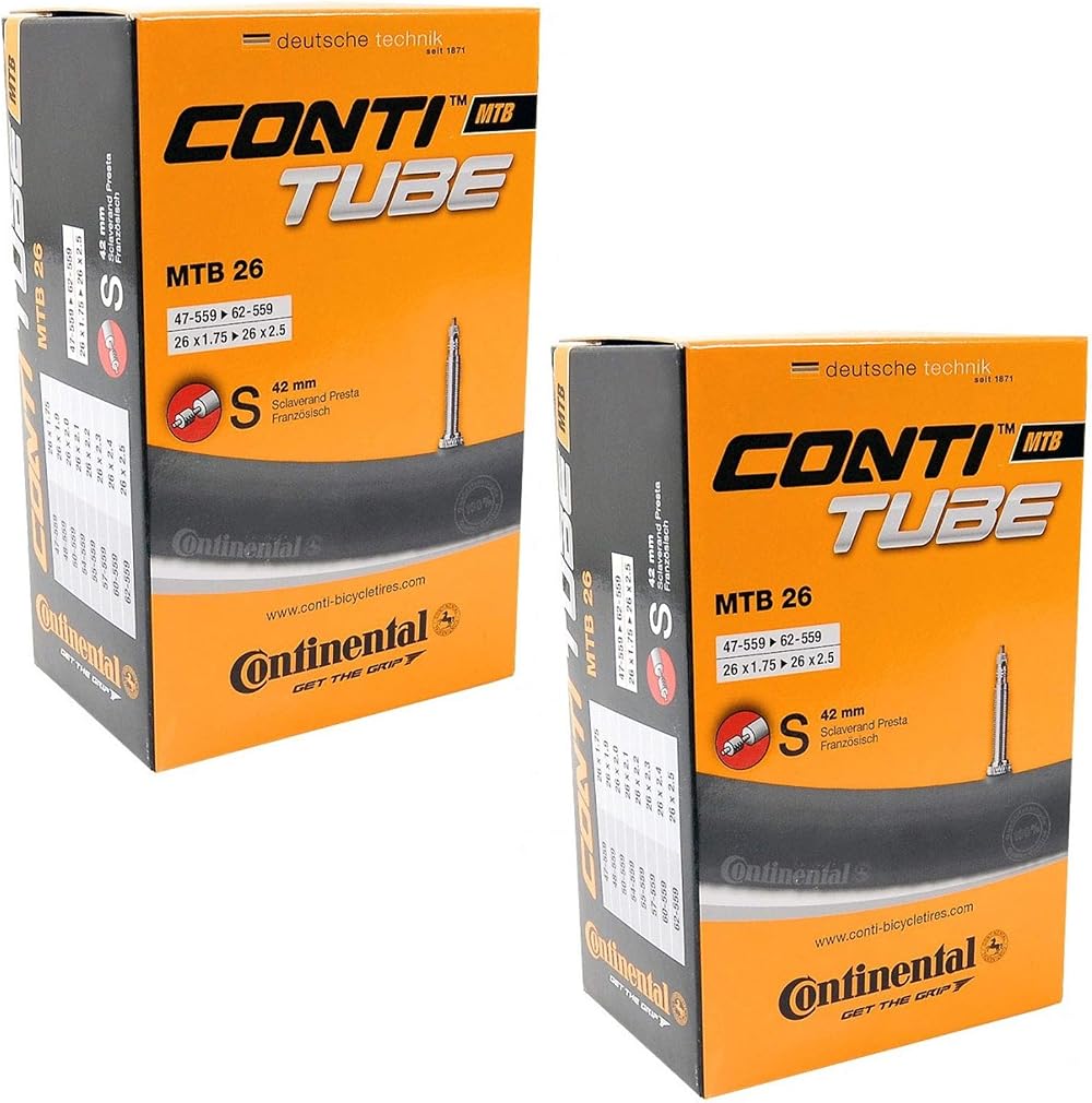 Continental MTB 26 Inner Tubes 26 x 1.75-2.5 with 42mm Presta Valve Pair