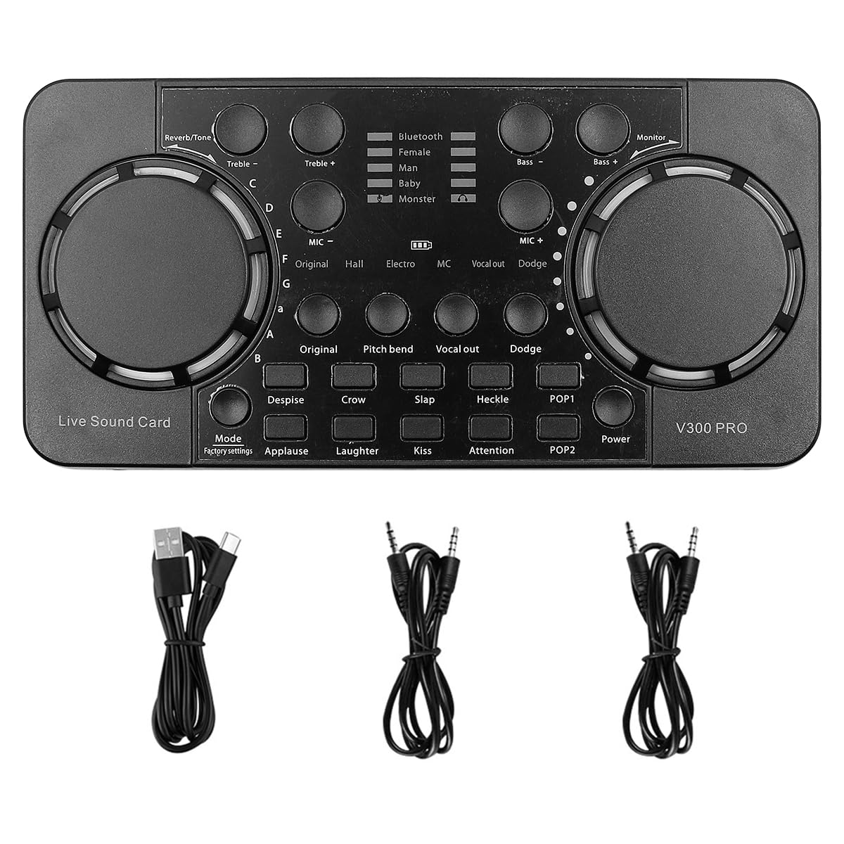 WANGCL V300 Pro Live Streaming Sound Card Bluetooth 4.0 Noise Reduction Live Broadcast Sound Card Audio Mixer for Live Streaming Re-Cording Singing