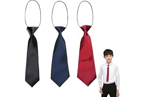 Jindizi 3pcs Boy’s Necktie Set - Pre-tied Adjustable Neck Strap Tie for Weddings, Graduations & School Uniforms | Stylish & C