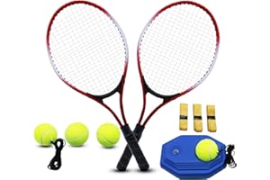 ZHUOKECE 21" Tennis Rackets for Kids, 2 Players Junior/Youth Recreational Tennis Rackets Set for Beginners and Professional with 4 Tennis Balls, 3 Overgrips, 1 Tennis Bag