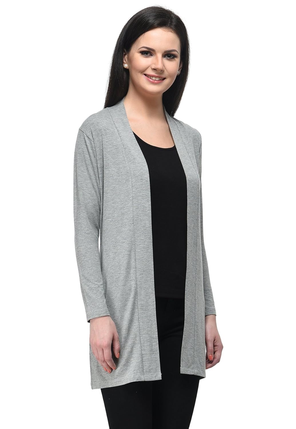 frenchtrendz lt.grey viscose spandex shrug for women