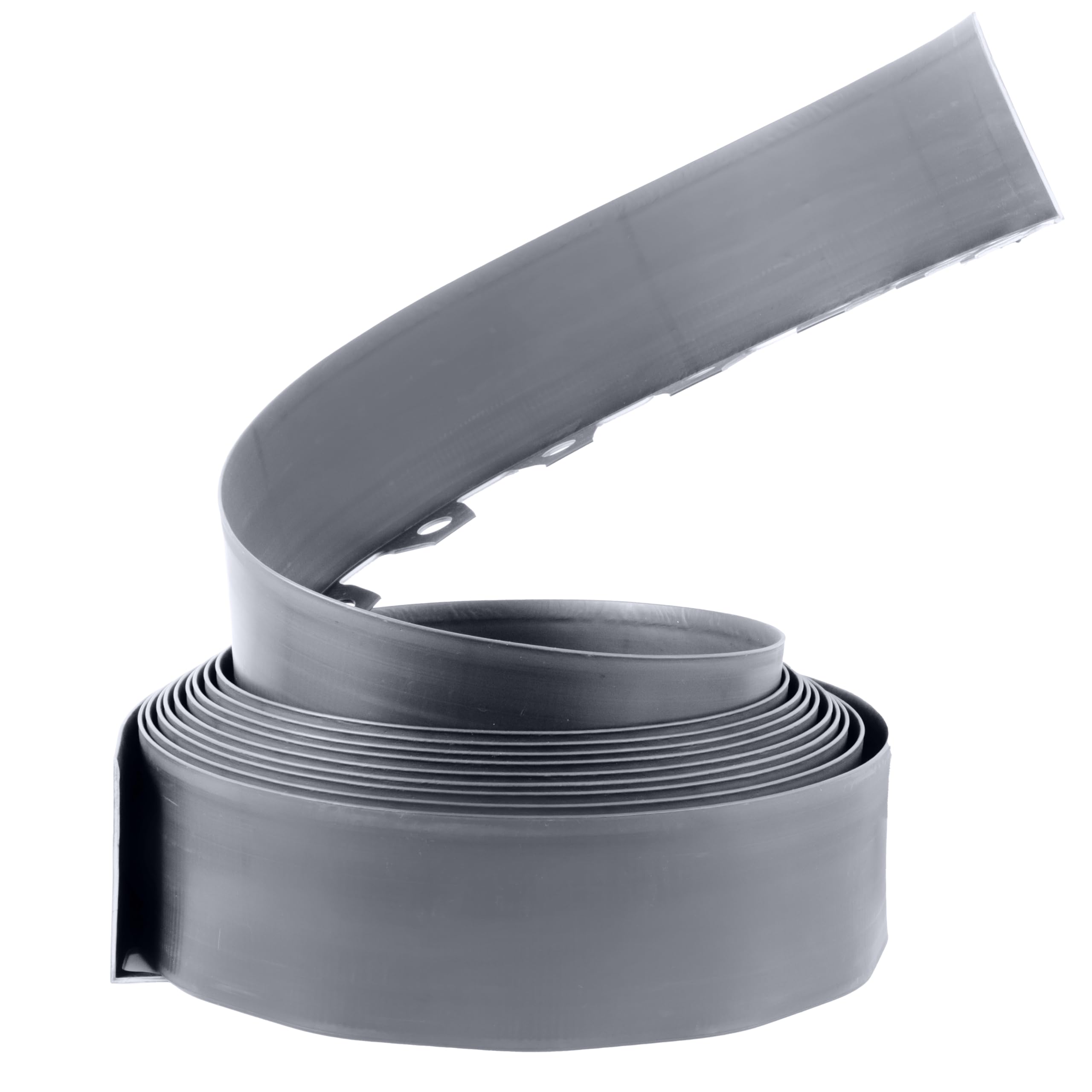 Lawn Garden Edging Border 32ft | 10m with Heavy-Duty Ground Stakes 10CM High Flexible Flower Bed Edge and Reinforced Plastic Pegs, Professional Landscape Dividers, Weather Resistant (Grey)