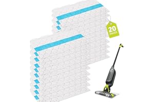 NXPPYY 20Pcs Vacmop Replacement Pads Fit Shark Vac Mop VM250 VM251 VM252 VM200 VM180 VM190 VC205 QM250 VM190 VM200P12, Part No:VMP30 VMP10 VMP16, Disposable Vacuum Mopping Pad Refills for Hard Floor Cleaning