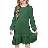 blibean Teen Girls Fall Dresses Kids Long Sleeve Boho Dress Size 6-15 Years