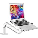 Adjustable Height Rotating Pneumatic Arm Desktop Mount Laptop Stand for 11-17 Inch Notebooks