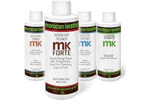 MOROCCAN KERATIN FORTE Brazilian Keratin Chocolate Keratin Hair Straightening Treatment for All Hair Types: Curly, Frizzy, Dry, Normal, Colored, Damaged, Chemically Treated