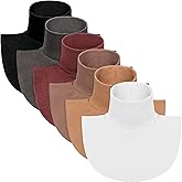 SATINIOR 6 Pcs Women Fake Collar Detachable Dickey Collar Solid Turtleneck Mock Turtleneck Dickey Half Blouse Neckband