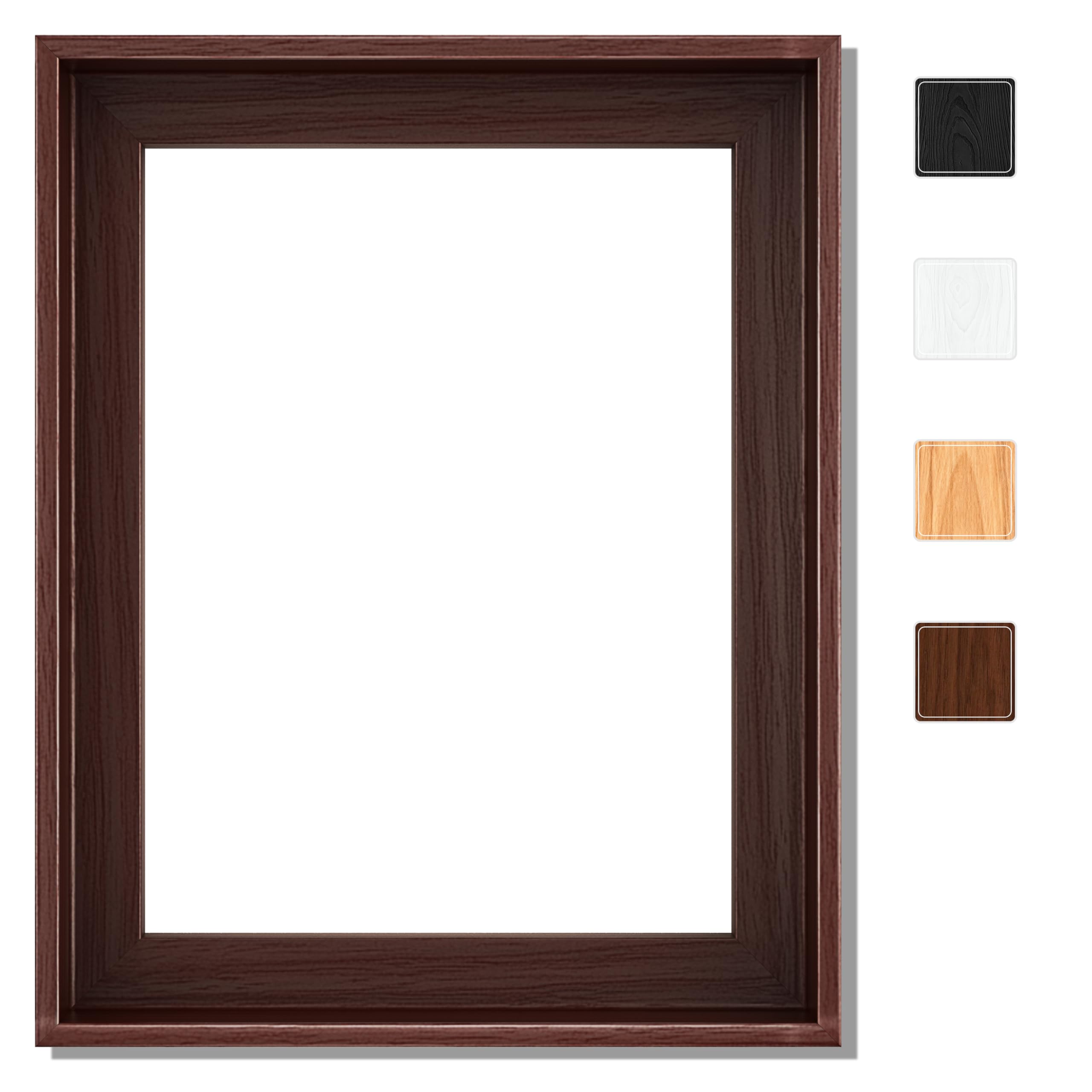 Canvas Floater Frame for Finished Canvas Art, 1.25" Deep Floating Shadow Gap Design, Modern Wall Decor for Home & Office, Gallery Style Display, Hardware Included (Dark Brown, 12x16)