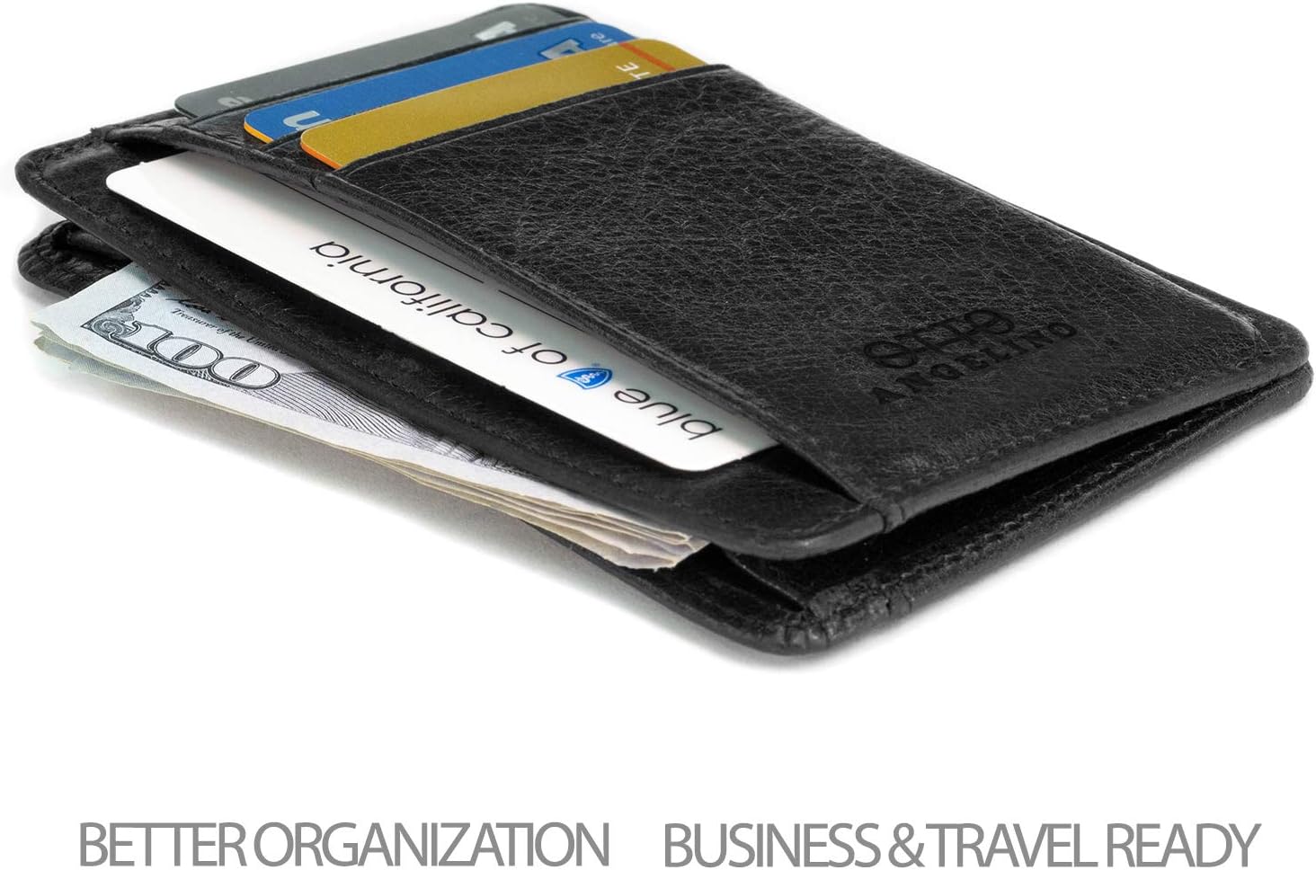 Otto Angelino Genuine Leather Wallet Cardholder Bank Cards, Money, Driver's License - Unisex, Black - Image 5
