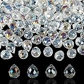 HOBBIESAY 150Pcs Clear Teardrop Glass Beads 8mm Top Drilled Drop Spacer Beads Water Drop Faceted Bead Smooth Seed Bead for Bracelets Necklace Earring DIY Jewelry Making Craft