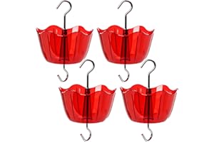 ZAMELANE Ant Moat for Hummingbird Feeders 4 Pack,5 oz High Capacity，Suitable for Outdoor Patio Hanging Feeder, Garden Decoration, Sturdy and Leak-Proof(Bottle not Included