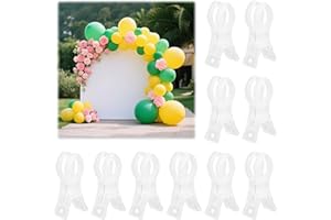 10pcs Balloon Arch Clips, Durable Large Transparent Balloon Garland Clips Plastic Clear Clothing Spring Clamps for Birthday W