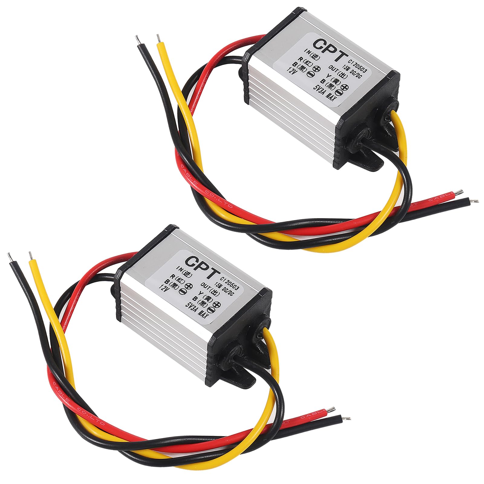 Photo 1 of 12V to 5V DC Converter Car Power Voltage, Waterproof DC 6.3-22V 12V Step Down to 5V 3A 15W Voltage Regulator Buck Converter Power Supply Step-Down Module Compatible with Vehicle Car Truck Volt