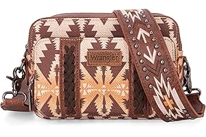 MONTANA WEST Wrangler Crossbody Bag for Women Boho Aztec Small Multi Pocket Crossover Purse