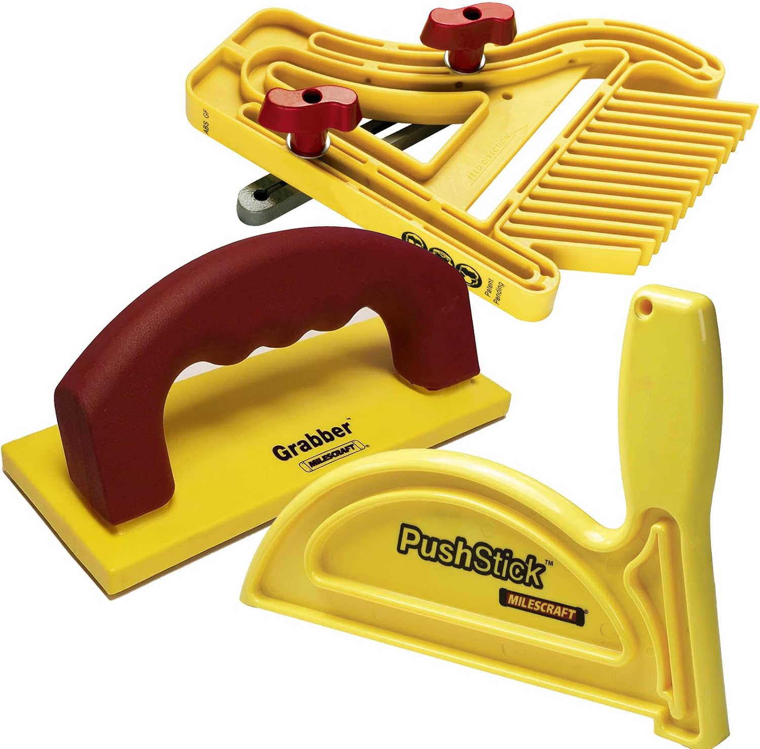 Milescraft 7334 Safety Bundle - Includes FeatherBoard, PushStick and FREE Grabber push block