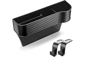 NISSTIIV Car Seat Gap Filler Organizer, Multifunctional Seat Gap Storage Box with Cup Holder, Console Side Extra Pouchs with USB Car Charger, Auto Accessories for Cellphone Wallet Key (passenger side)