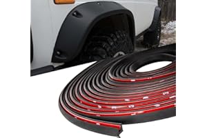 GOIMGN 34FT Fender Flare Rubber Seal, Fender Flares Edge Trim, Universal Fender Flare Rubber Gasket for Car and Truck Wheel Wells, Bonds w/Automotive-Grade Adhesive Tape, T-Style