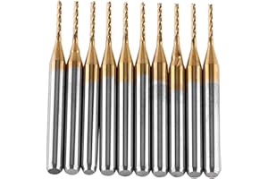 10Pcs 3.175x1mm PCB milling Cutter, Tungsten Carbide milling Cutter, Coating milling Cutter, Engraving Knife Rotary File