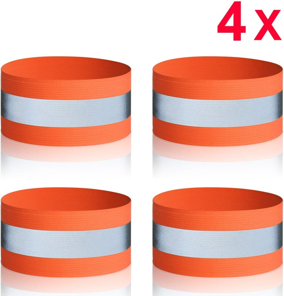 Reflective Ankle Bands, Safety Armbands High Visibility Adjustable Strap Bands Belts Lightweight Portable for Runner Outdoor Activities Running, Motorcycle Riding, Cycling, Walking, Jogging and Hiking