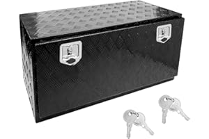 Edicapo 36" x 18" x 18" Truck Tool Box Pickup Truck Bed Toolbox Heavy Duty Aluminum Underbody Truck Box Compatible With RV Trailers Storage Organizer with Lock & Keys Black