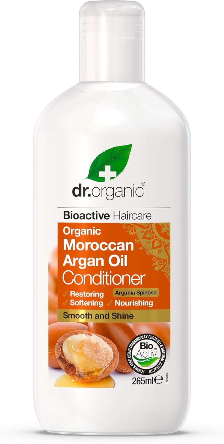 Dr Organic Moroccan Argan Oil Conditioner, Revitalising, Natural, Vegan, Cruelty-Free, Paraben & SLS-Free