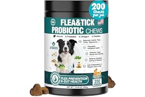 TTLXBL Dog Probiotics Flea and Tick for Dogs Chewable Puppy Probiotic Dog Digestive Gut Health Natural Flea Pre and Tick Chews Pet Probiotics Probios Chewables for Dogs 2 in 1