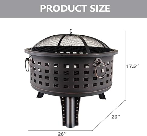 Amazon Com Outdoor Bowl Fire Pit 26 X26 X17 5 Backyard Patio