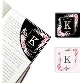 2 Pack A-Z Leather Book Corner Bookmark, Durable Handmade Reading Accessories - Gifts for Readers, Women, Men, Teachers, Students K