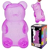 Gummy Bear & Sugar Ball Designs, Anxiety Relief & Focus Toy, Maltose Filled Squeeze Toys for Sensory Play，Sensory Fidget Toys for Adults, Kids, Slow Rising Squishy Stress Ball (Purple )
