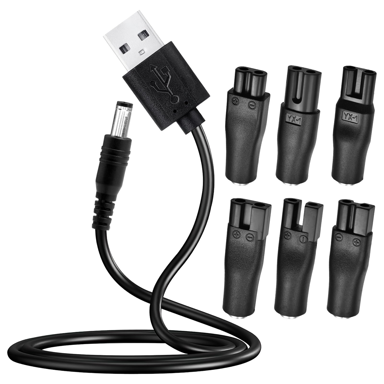 Photo 1 of ***MISSING PARTS**
7Pcs 5V Power Cord for Beard Trimmer,Shaver,Electric Hair Clippers Universal USB Adapter Set Replacement Charger Compatible with HQ8505 Philips Norelco Shavers,Beauty Instruments,Desk Lamps,Purifiers