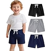 Witwot 3 Pack Toddler Shorts French Terry Baby Boys Shorts Infant Summer Clothes Size 18M-5T