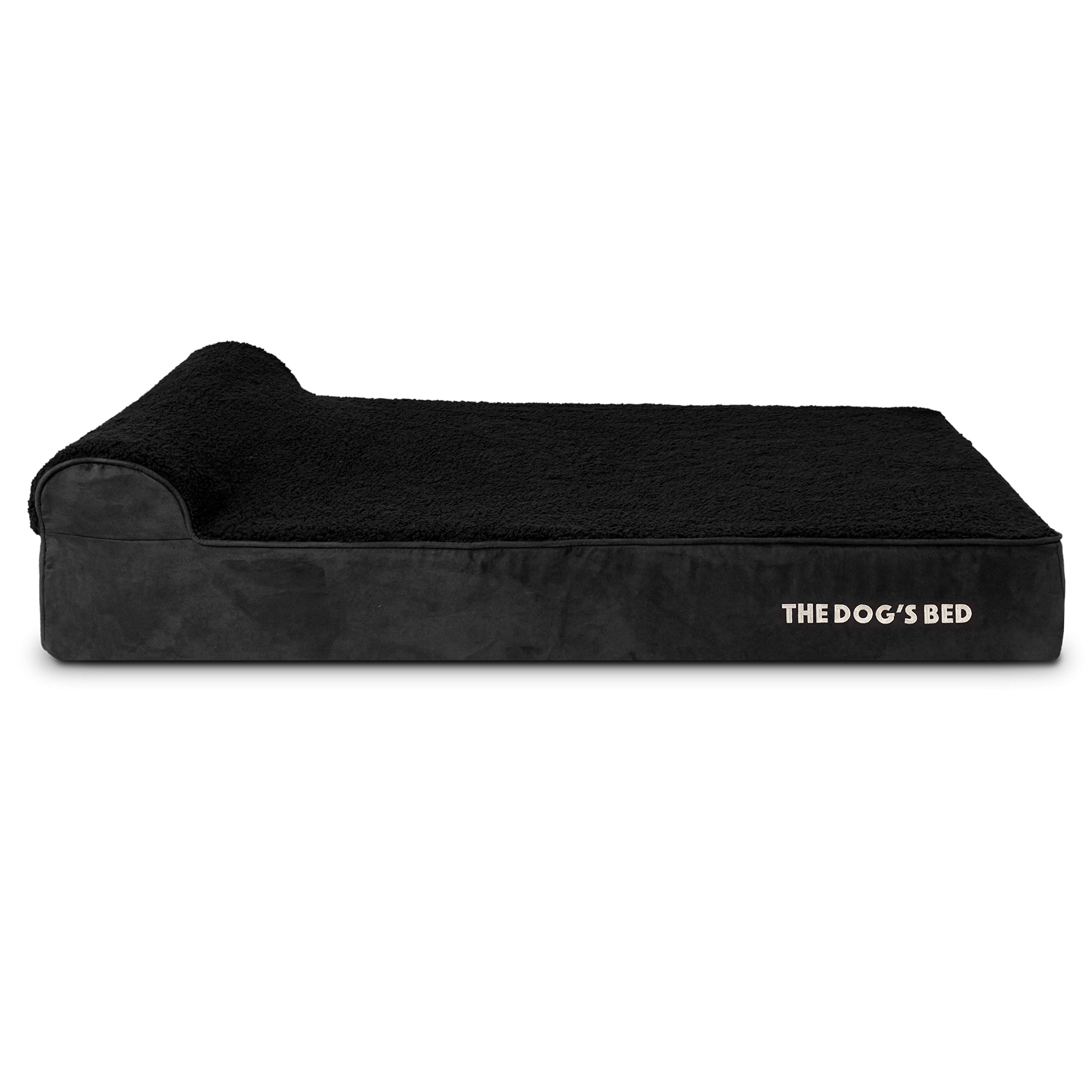The Dog’s Bed Cover – Replacement Cover, Black Plush,XL, 15cm