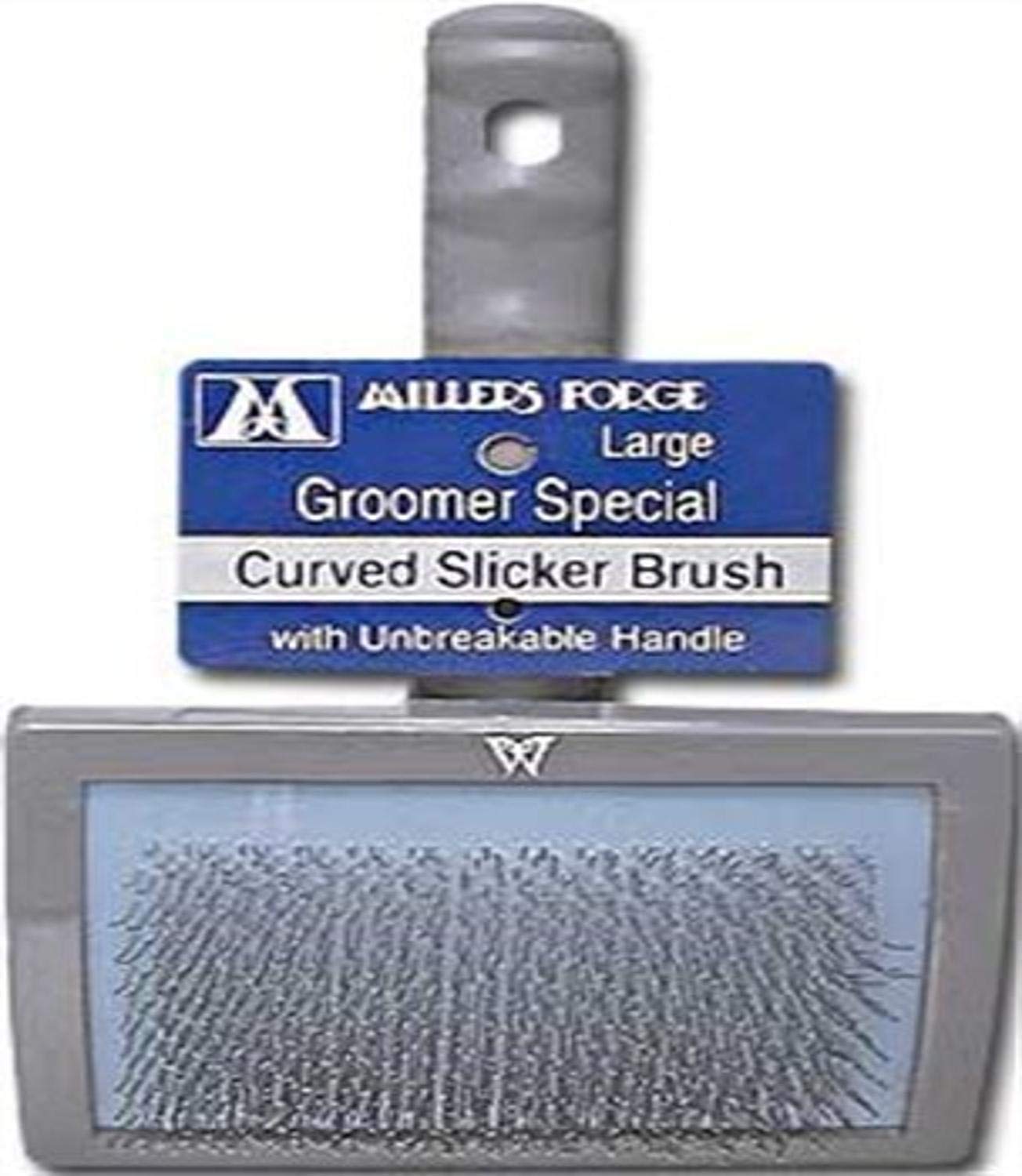 Millers ForgeStainless Steel Pins Universal Curved Pet Slicker Brush with Plastic Handle, Large