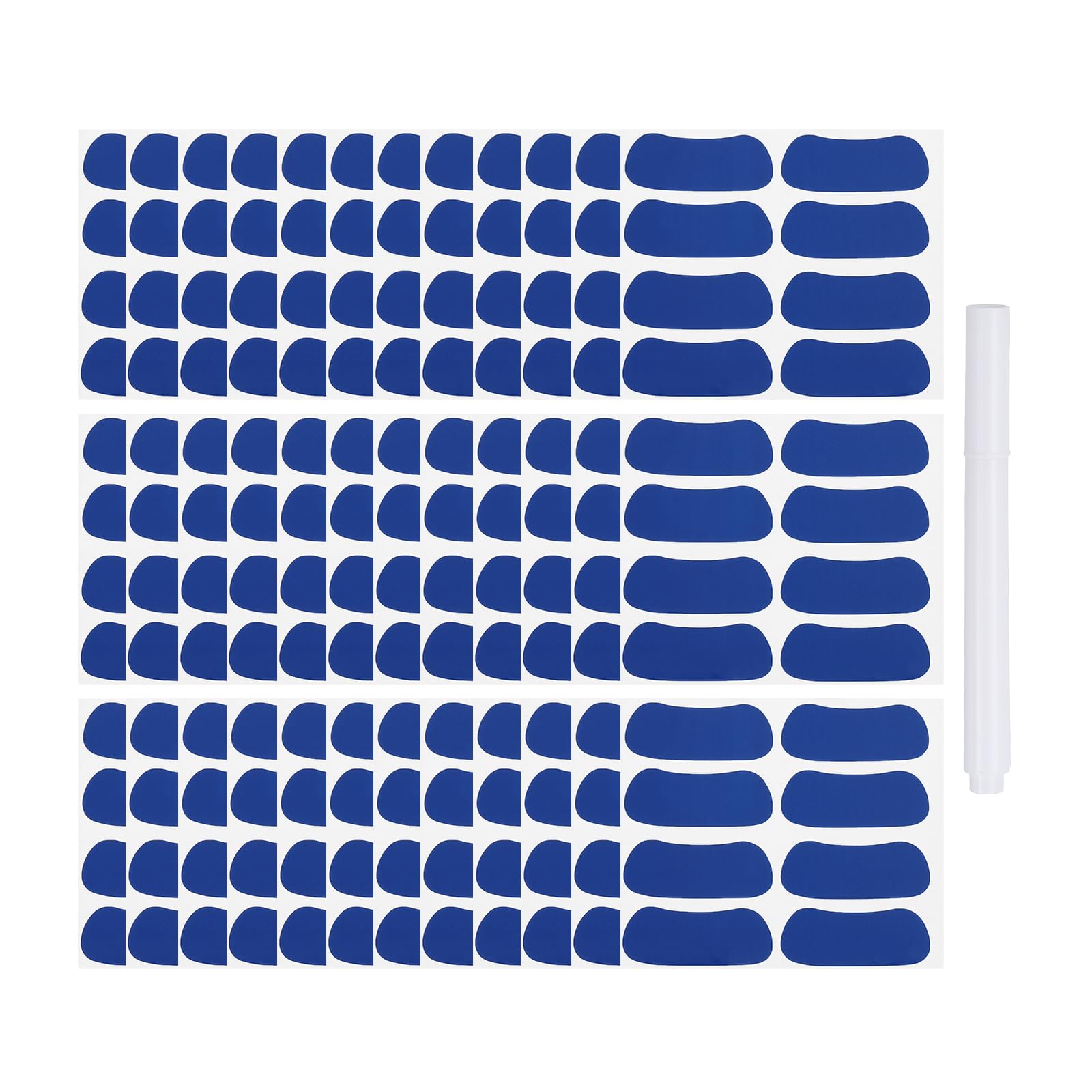 PATIKIL 144 Pairs Sports Eye Black Stickers, Under Eye Black Strips Football Face Stickers Breathable Eyeblack Sticker with 1 Pcs White Pencil for Baseball Fans on Game Day, Blue