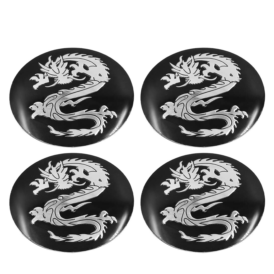 X AUTOHAUX 56mm Dia Car Wheel Sticker Hub Caps Centre Cover Decor 4pcs