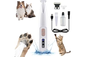 NIEFARG Paw Trimmer, Electric Dog Trimmer for Paws, Pet Paw Trimmer, Zentric Pet Micro Precision Trimmer, Rechargeable Dog Paw Hair Trimmer with Led Light Low Noise Waterproof