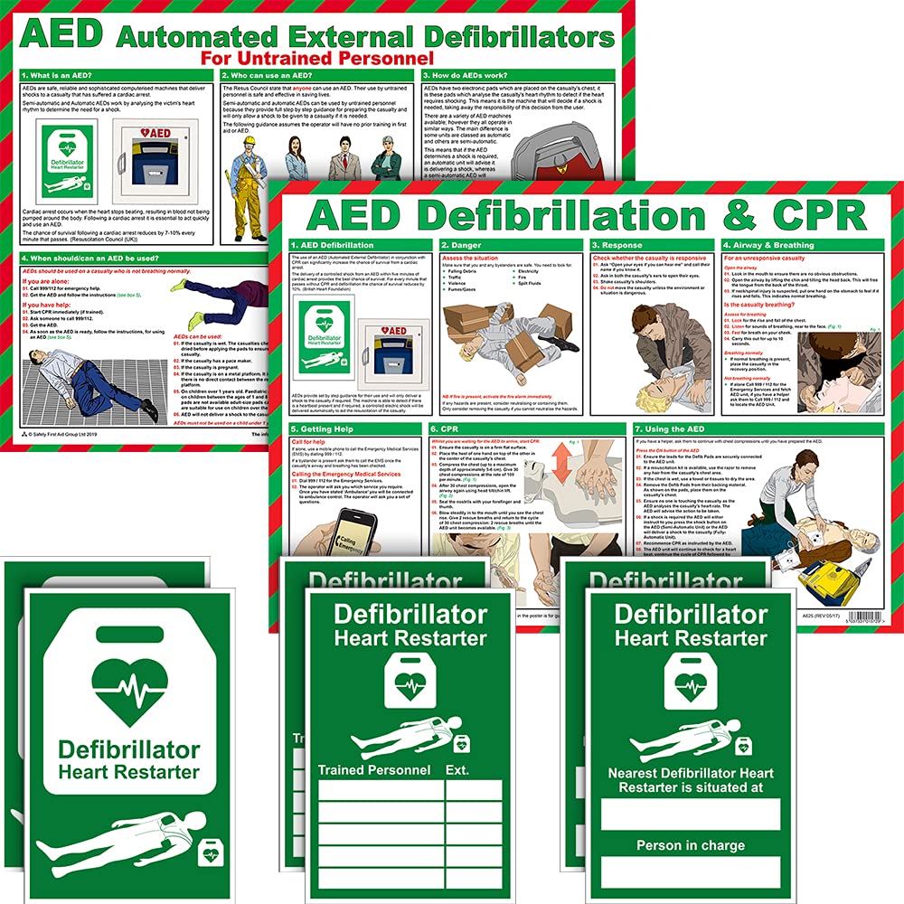 Safety First Aid Group Defibrillator AED Awareness Bundle Pack BigaMart