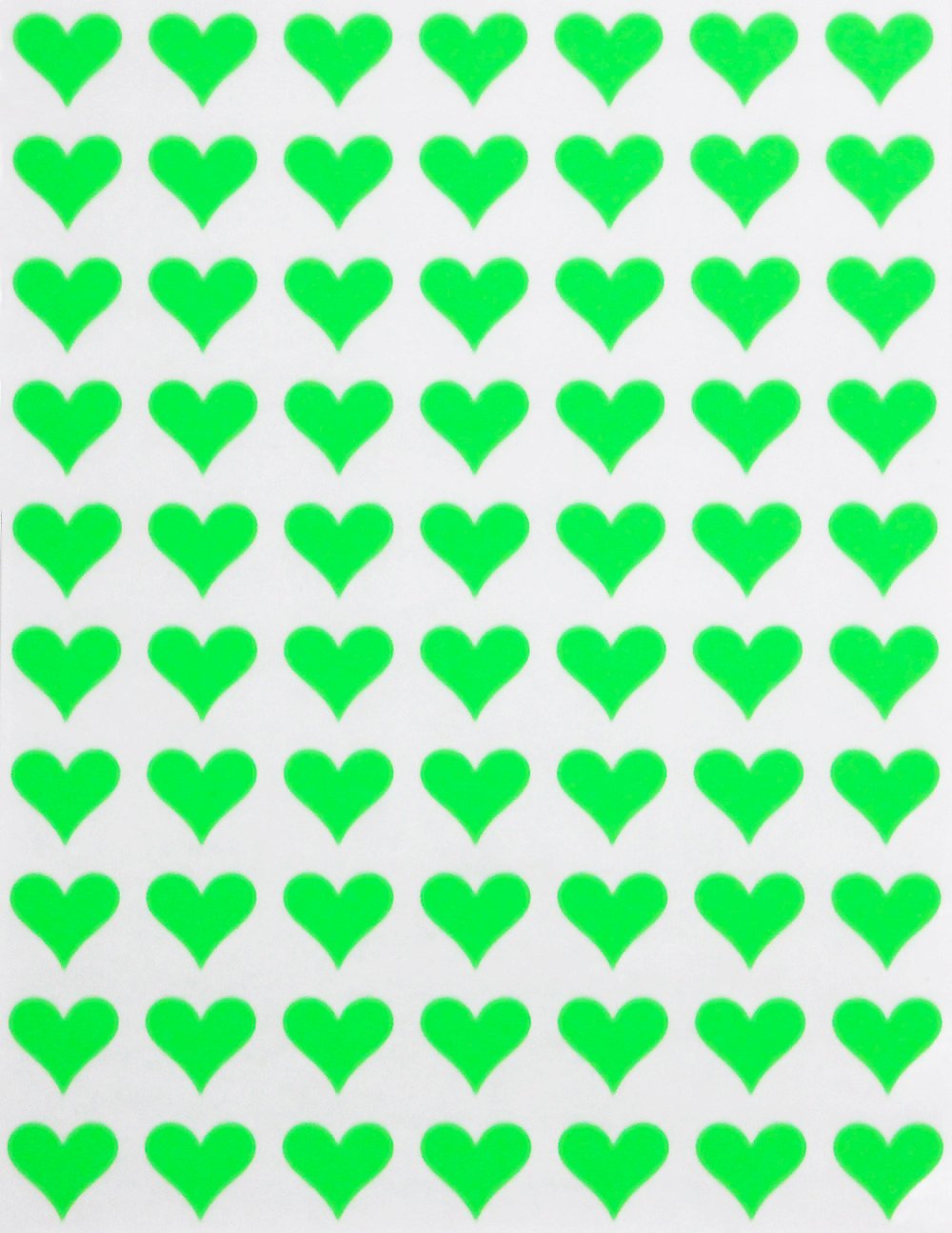 Heart Shape Adhesive Label 1.3cm (13mm) in Neon Green - 0.5 Hearts Stickers for envelopes, Invitation Seals, Gift Packaging, Boxes and Bags - 1050 Pack by Royal Green